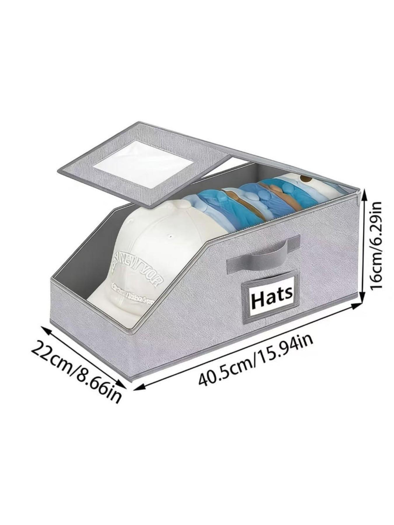 Baseball Cap Storage Box, Stackable Design with Transparent Lid, Flip-Top Access for Easy Organization, Ideal Wardrobe Solution