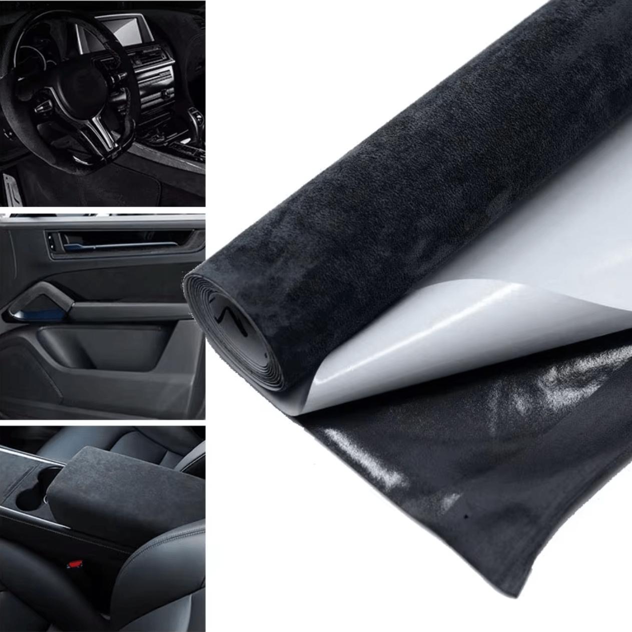 Peel and Stick Suede Leather Wraps for Car Interior and Home Decor - Upgraded, Non-Slip, Durable - 5 Rolls