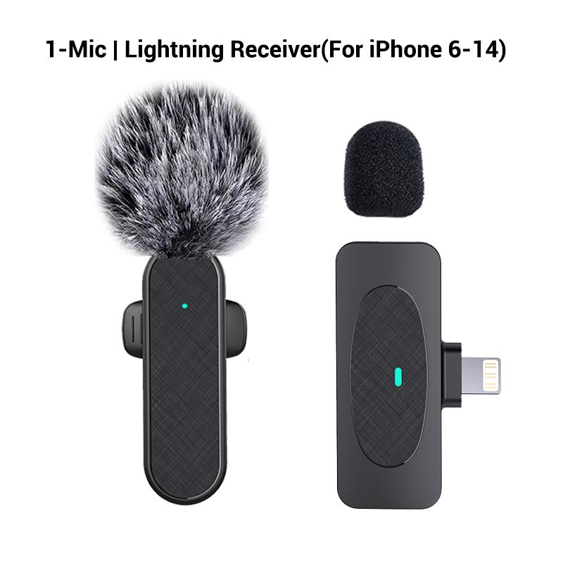 Professional Wireless Lavalier Microphone with Intelligent Noise Cancelling, Plug & Play for iPhone and Android Smartphones, Rechargeable Lapel Mic for Video Recording, Teaching, Interviews and Podcasts