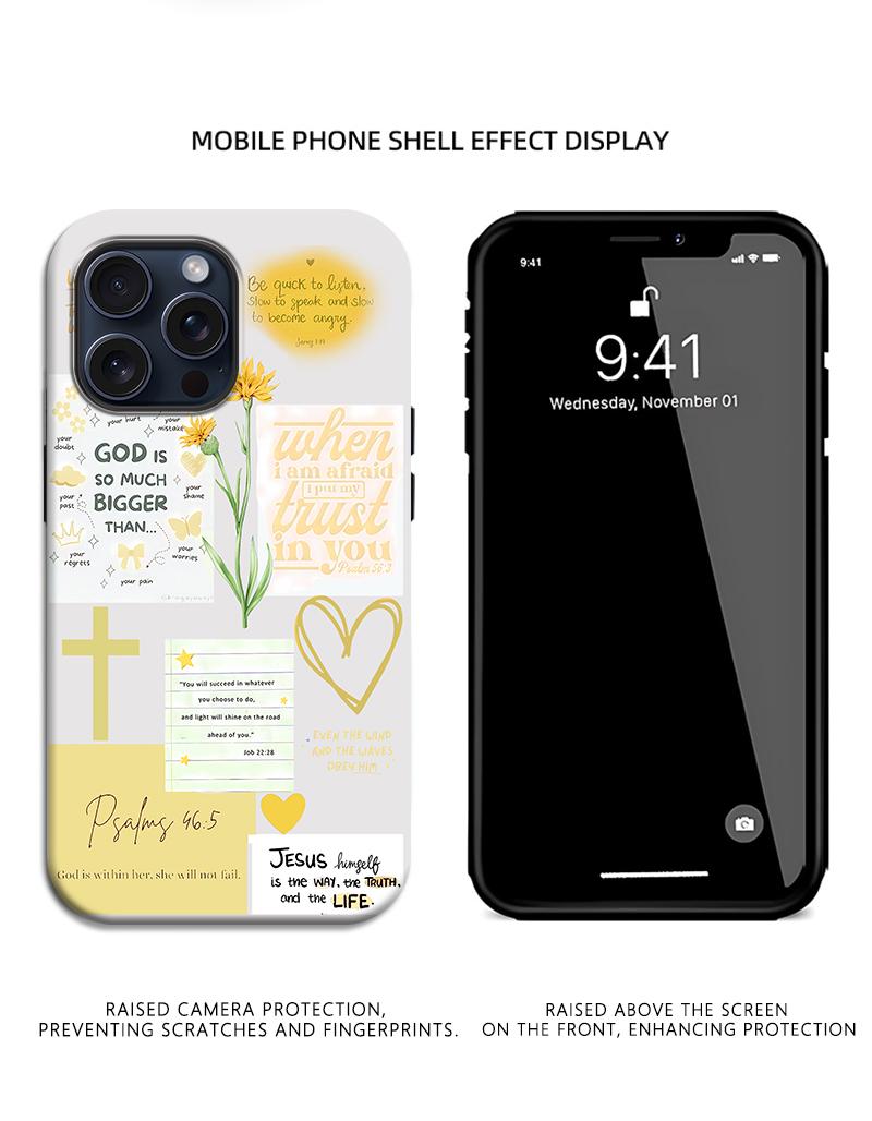 Bible Quotes Phone case for iPhone Samsung 17Pro Max Air 16 15Plus 14 13 12 11 XR XS Galaxy S25 S24 S23 S22 A71 A56 A55 A54 A53 A52 Note20 Ultra cases, Drop-Proof Phone Case Flower Cute Gift for Her.HY11