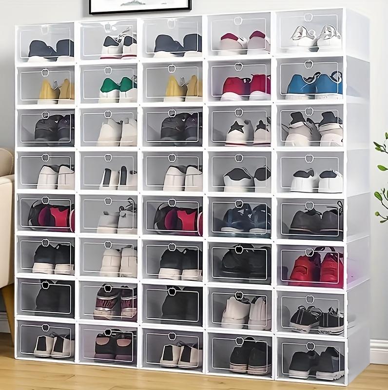15PCS Large Transparent Shoe Box Shoe Storage Box Stackable Shoe Organizer Space-saving Foldable Shoes for Closets Sneaker Container Storage Box Find Shoe Storage Box in One Second Household New Year New Year Shoe Storage Box