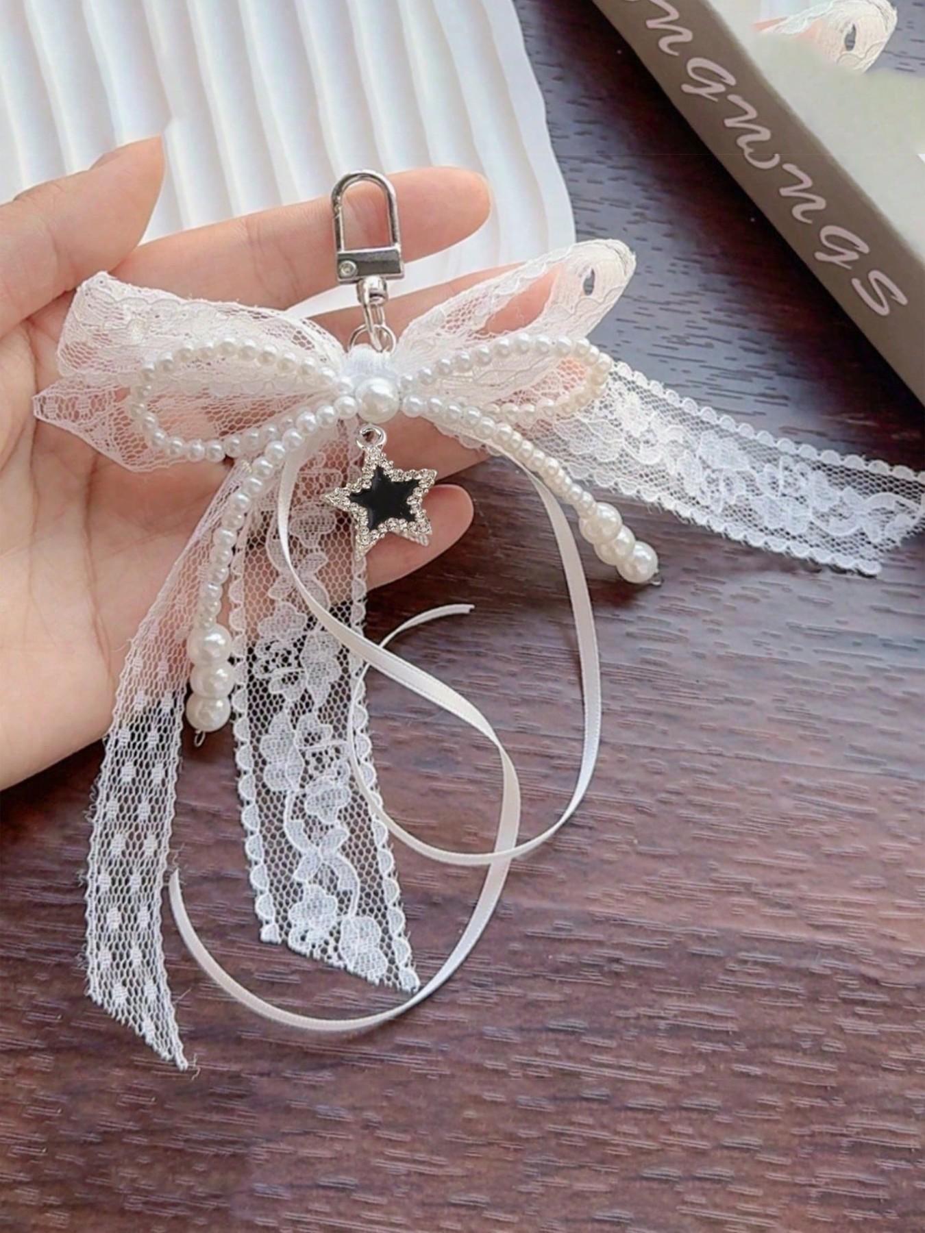 Y2K Cute Lace Butterfly Keychain, Fashionable DIY Bag Accessory, Multifunctional Star Ballet Ribbon, Perfect Gift for Couples and Friends