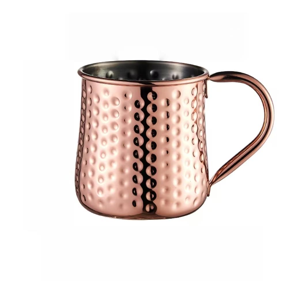 17oz 2026 New Model 304 Stainless Steel Moscow Mule Cup, Hammered Pattern, Large-Belly Cocktail Glass, Cafe/bar Fashion Wine Glass