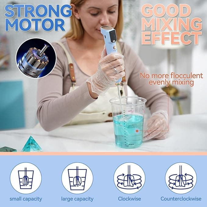 Upgraded Resin Mixer Master,3 Speeds Control Epoxy Mixer with AI Mode&HD Large Screen,Intelligent Resin Mixer Electric and Stand for Epoxy Resin,Resin Molds, Soap Making - Let's Resin