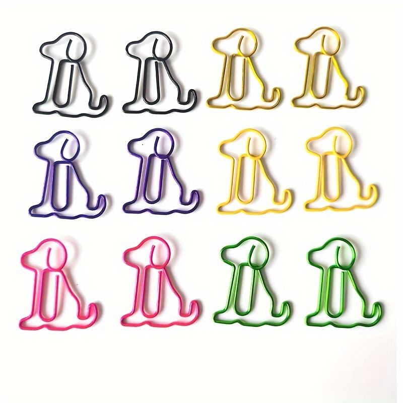 20pcs Colorful Animal Paper Clips - Cute Sitting Dog Design, Iron ...