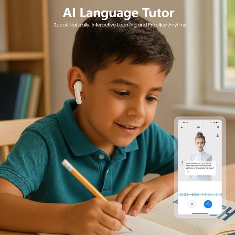 PolyPal P1 7-in-1 AI Translator Earbuds, 138 Languages & Accents, Real-Time Translation, Bluetooth Wireless Earphones for Travel, Meetings, Immigration, Study Abroad, Language Learning&Music (Use with PolyPal App)