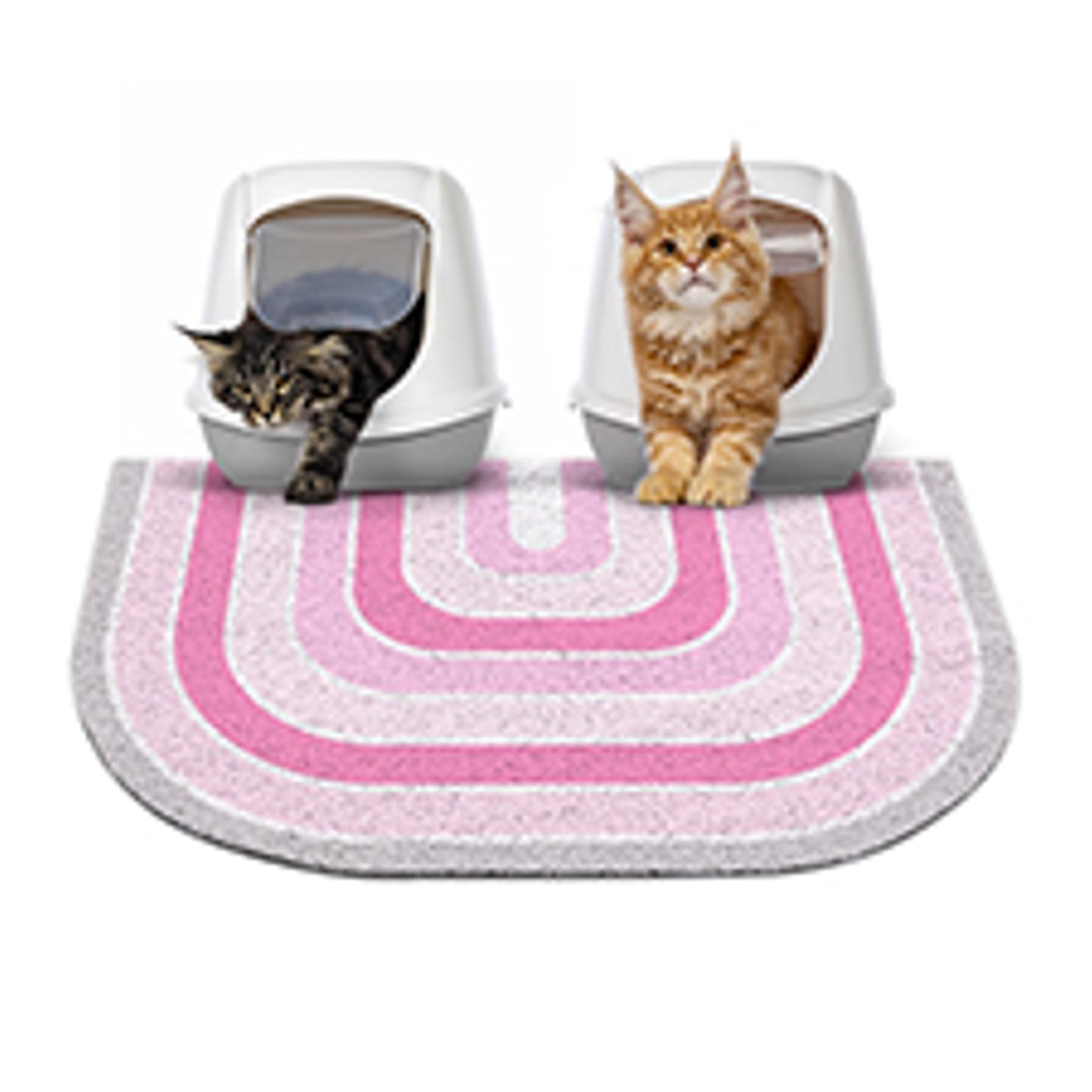 Cat Litter Mat with Non-Slip Bottom Litter Box Mat 33"X22" Litter Trapping Mat Easy to Clean Washable Cat Food Mat for Kitty