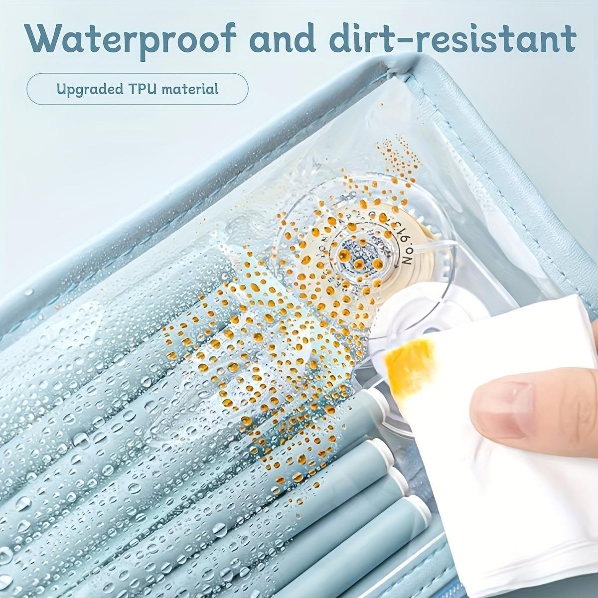 Large Capacity Pencil Case, PVC Transparent Zipper Storage Bag, Portable School Supplies and Cosmetic Bag, Suitable for Office Travel