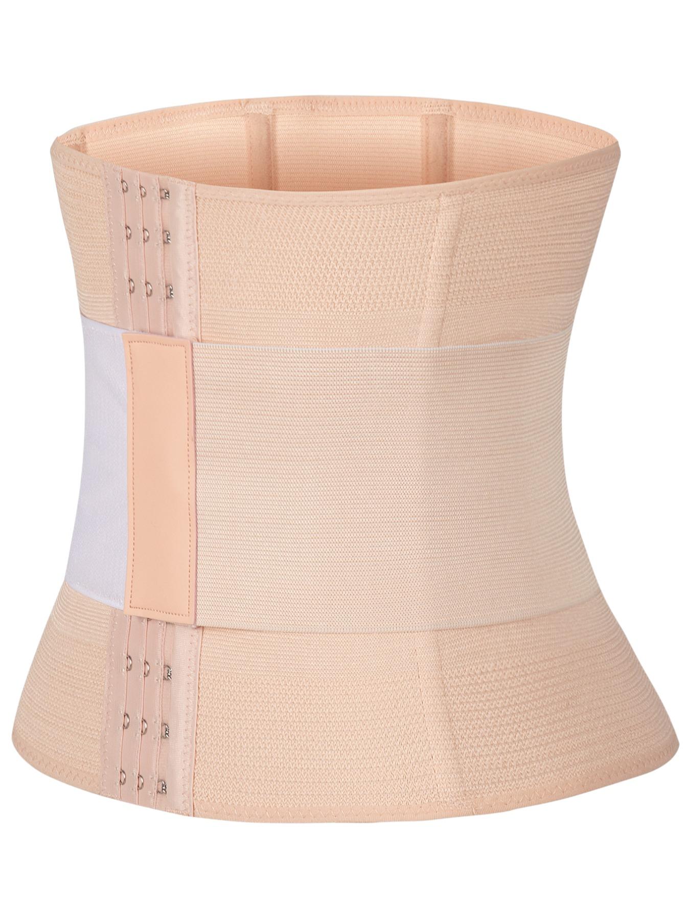 Women's Solid Waist Trainer, Adjustable Hook and Eye Closure Tummy Control Body Shaper, Women's Shapewear Clothing, Women's Waist Trainer Slim Fashion, Summer Outfits 2024