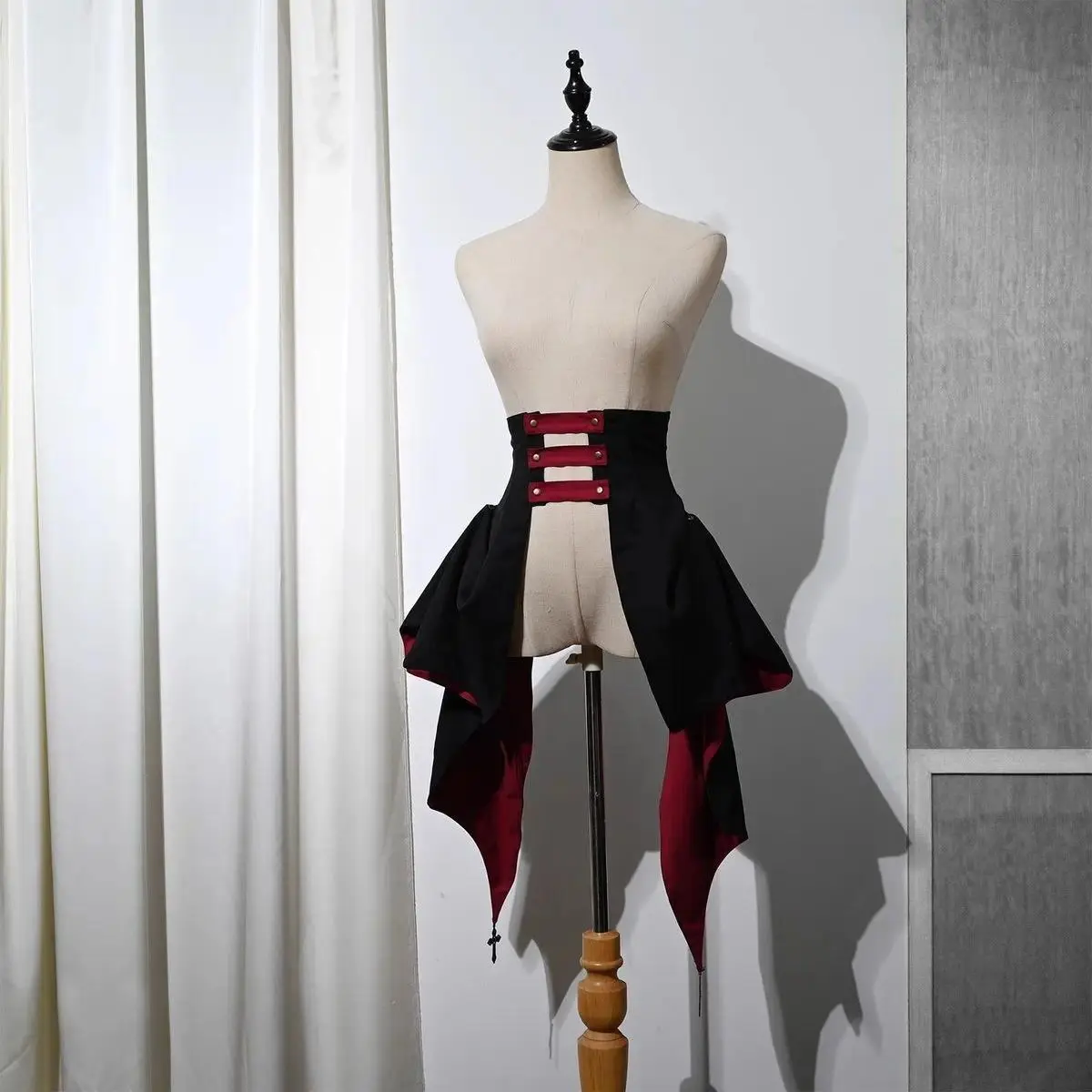 Medieval Punk Pirate Costume Set Gothic Lolita Bustle Skirt and Corset Lace Up Steampunk Clothing for Women Halloween Party