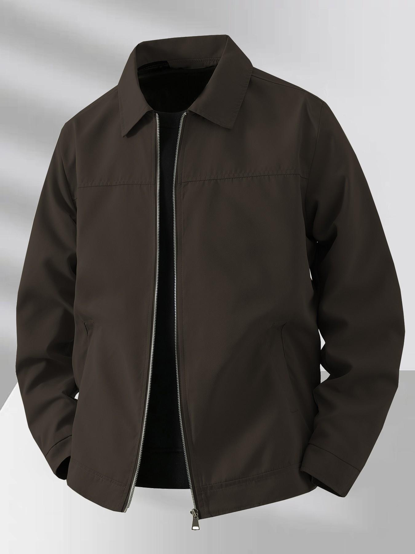 Men's Lightweight Casual Jacket, Polyester Fabric, Zipper Closure, Collar Design, Suitable for Daily Wear & Travel