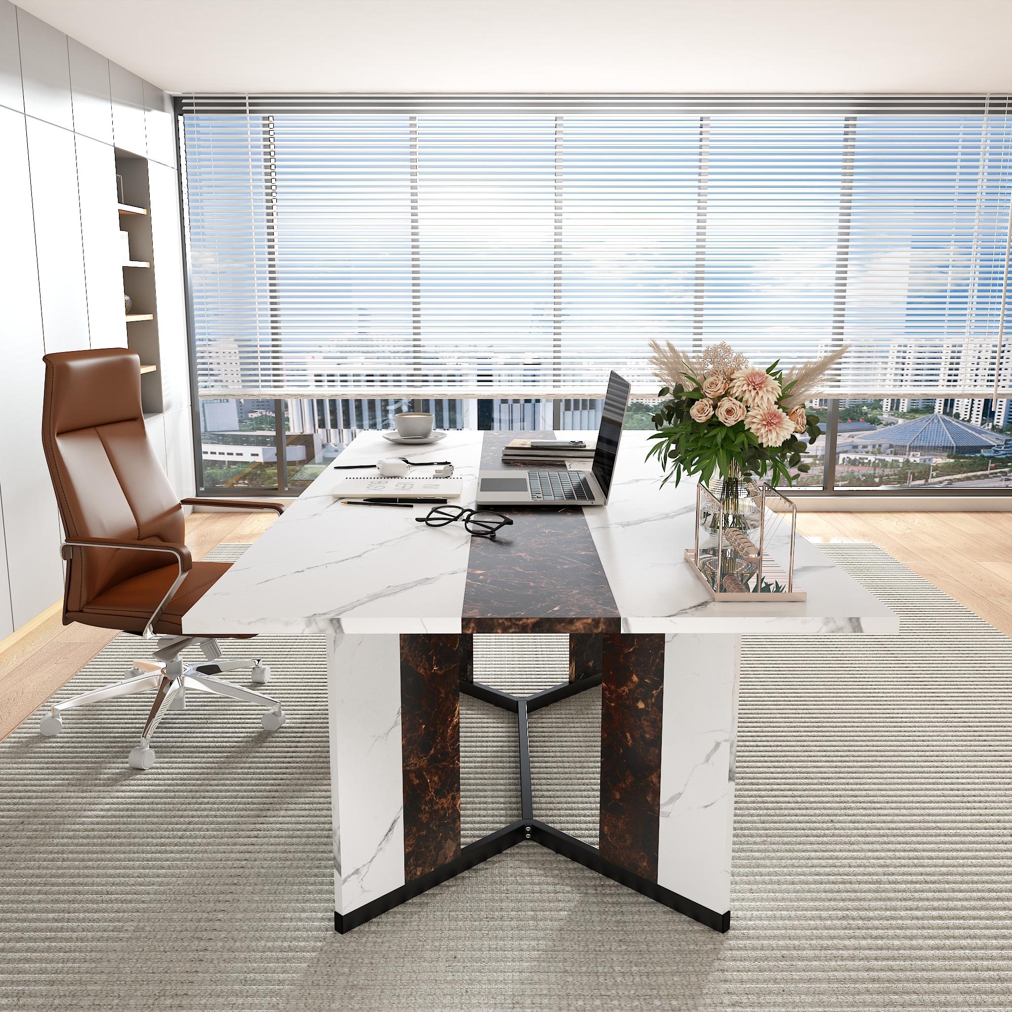 71" Large Luxurious Rectangular Dining Table for 6 8 10 People, Modern Kitchen Table with Marble-Color Wood Tabletop, Metal Adjustable Leg, Family Dinner Table for Kitchen Living Room 71" Large Luxurious Rectangular Dining Table for 6 8 10 People, Modern Kitchen Table with Marble-Color Wood Tabletop, Metal Adjustable Leg, Family Dinner Table for Kitchen Living Room