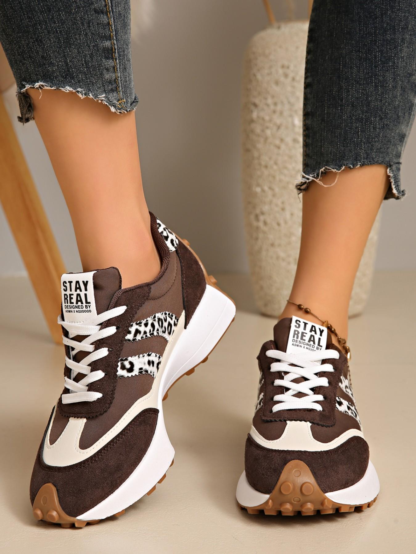 Women's Comfortable Laced Sports Shoes, Lightweight Multifunctional Casual Sneakers, Anti-Slip Rubber Sole, Gift for Friends, Fitness, Running, Hiking, Driving