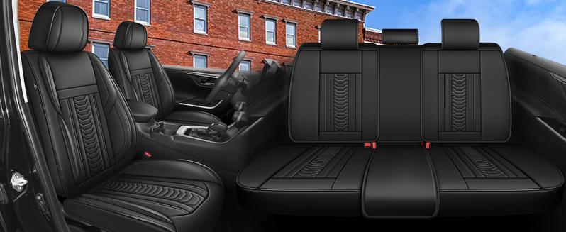Leatherette Seat Covers for Toyota RAV4 2013-2026 Full Set | 5-Seat Outdoor Ready | Stain-Resistant Breathable | Airbag Compatible Non-Slip Durable Protector