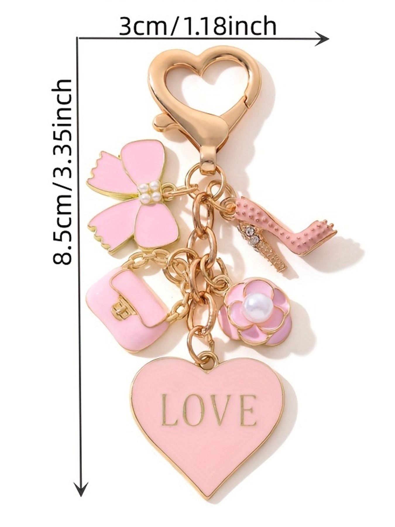 Bag Cosmetic Heart Oil Drop Keychain, Cute Plain Style, All Seasons Decoration, Perfect Holiday Gift, Fashion Accessory