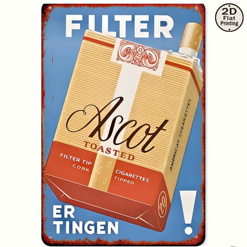 ascot cigarettes 1PC 2D Flat Retro Ascot Cigarette Rolling Tin Sign - Retro 1950s-60s  Advertising Poster