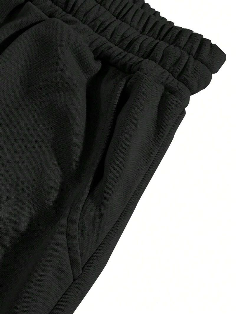 Men's Casual Sporty Long Pants, Rose Bloom Pattern Print, Drawstring Wide Leg, Four Seasons Leisure Wear, Men's Fashion Long Pants