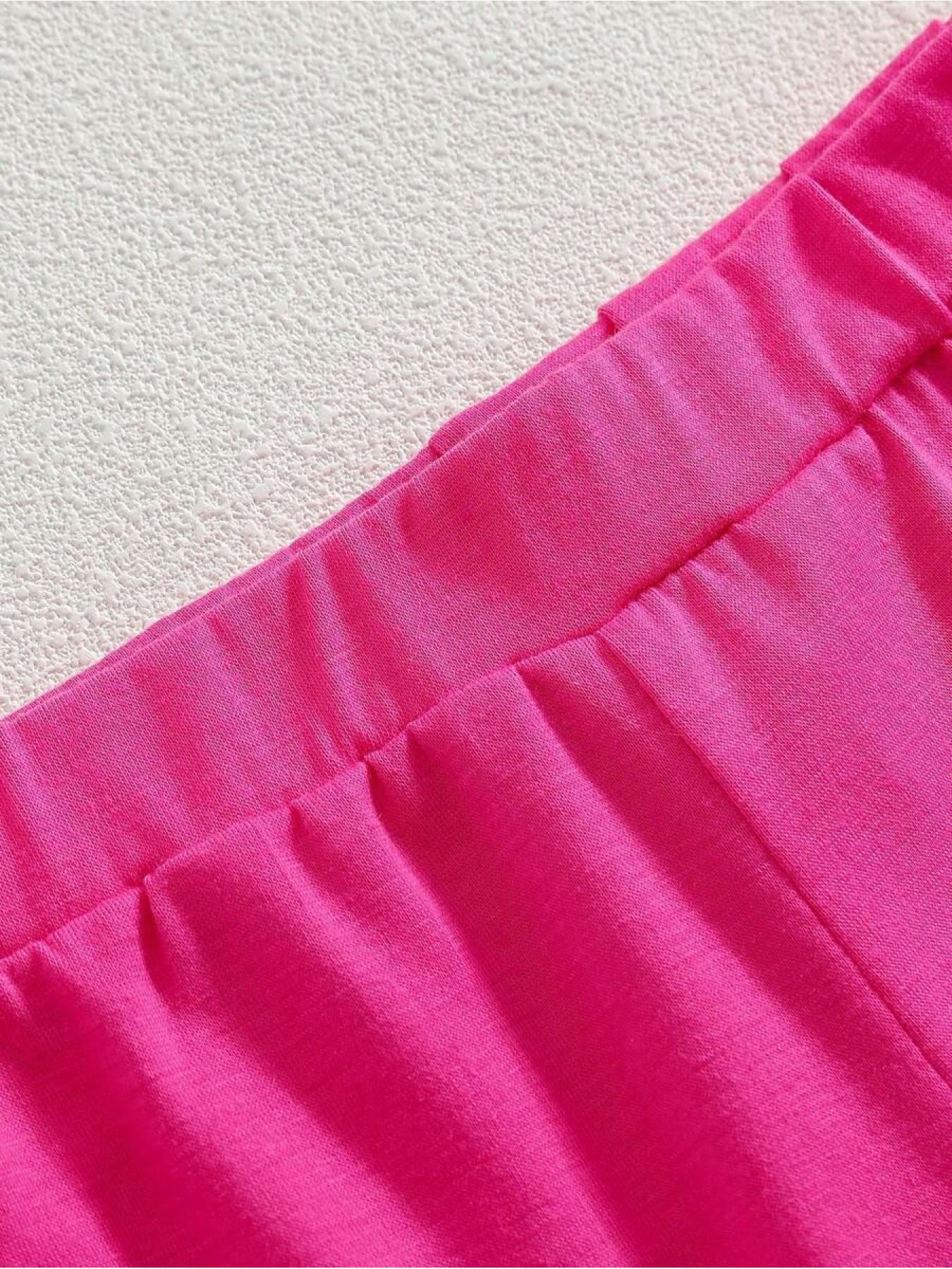 2pcs/Set Young Girls Colorful Unicorn & English Print Round Neck Short Sleeve T-Shirt And Elastic Waist Loose Shorts, Casual & Sports Outfit For Summer, School, Campus, College