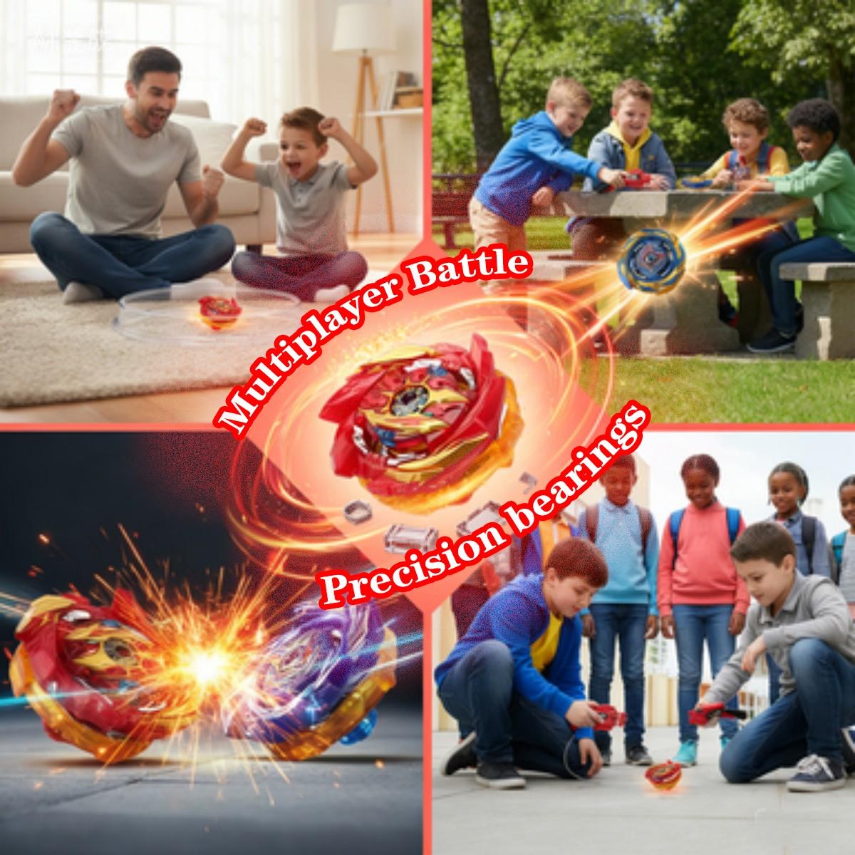 Upgraded Alloy Explosive Combat Gyro Toy Set, Includes Gyro Launcher Grip, Fusion Design Gift for Game Enthusiasts, Collectible Toys