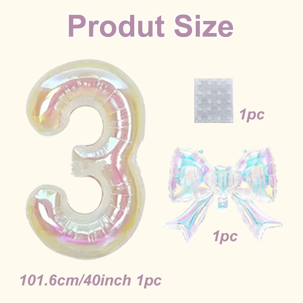 2pcs Large 40 Inch Transparent Rainbow Number Balloons, Party Decor for Graduation, Wedding, Baby Shower, Anniversary, Birthday