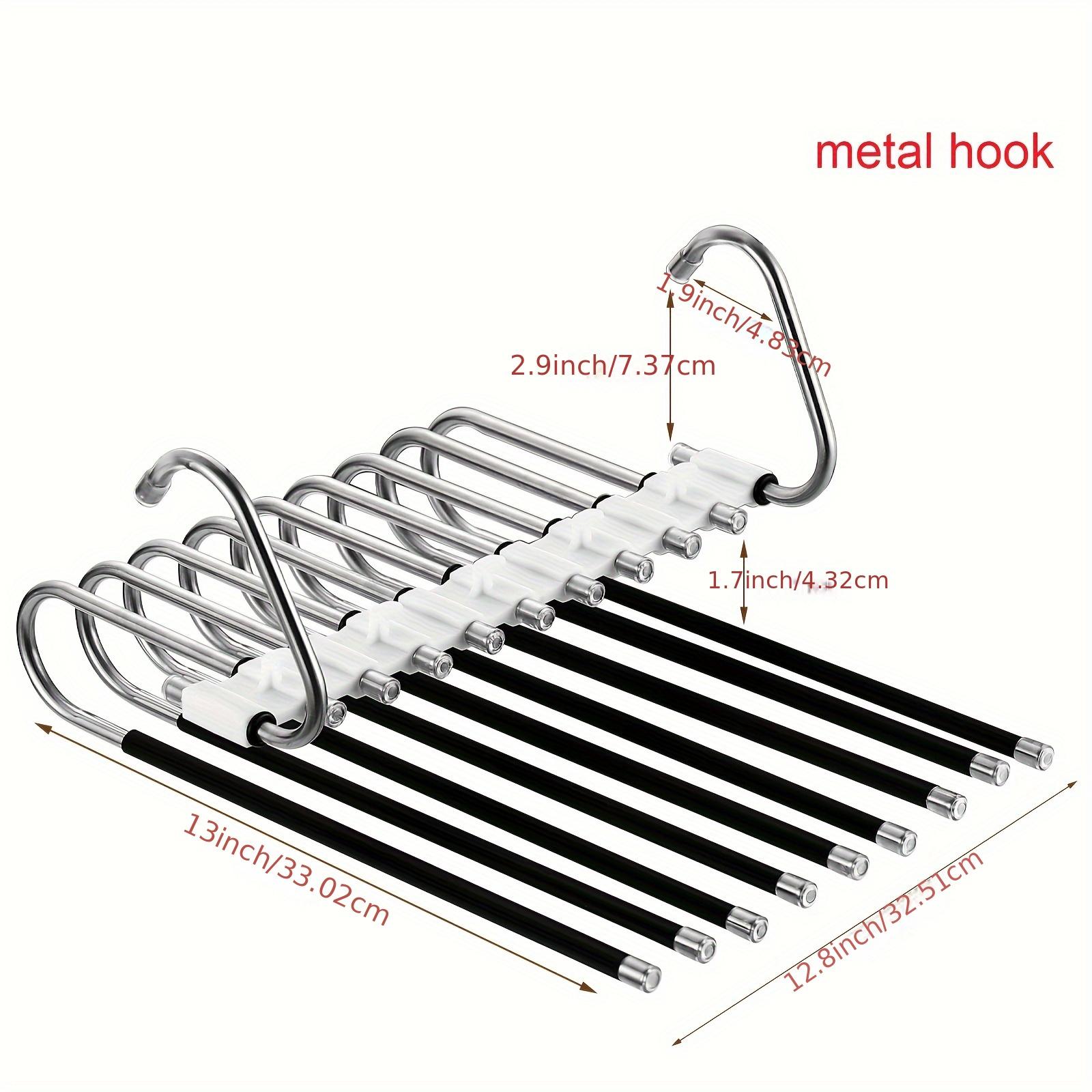 Upgraded 5-Layer Wave Pants Hanger - Multifunctional Space Saving Closet Solution for Leggings, Slacks & Accessories - Seamless Non-Slip S-Type Organizer Rack