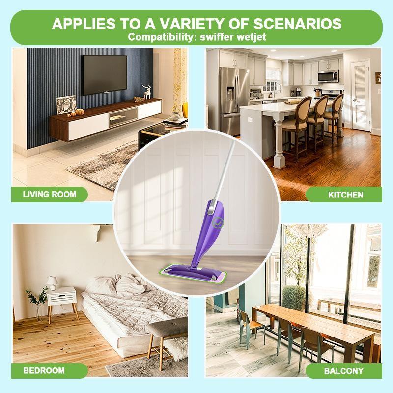 Reusable Microfiber Mop Pad for Swiffer Wet Jet, 12-Inch Dry/wet Mop Replacement, Easy Install, Durable Floor Cleaning Supplies
