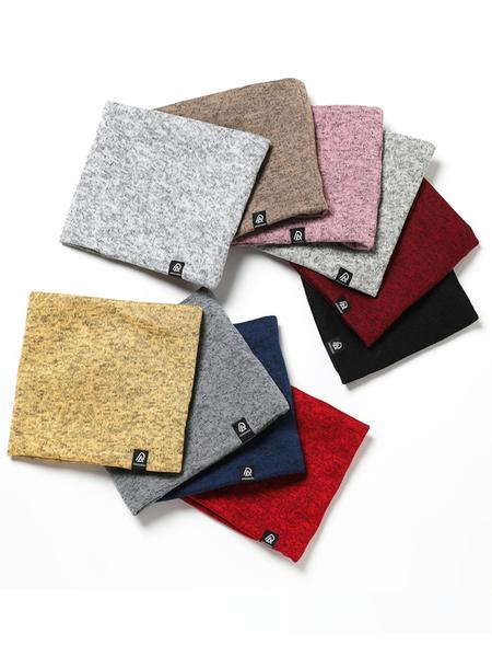 Unisex Fall Winter Windproof Knit Scarf, Thick Fleece Lined Neck Warmer, Casual Outdoor Cycling Skiing Accessory, Knitted Shawl