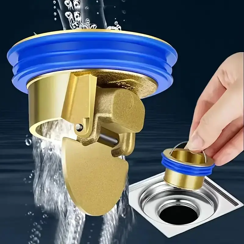 Two Heavy-Duty Insect-Proof Sealing Water Stop Valves with Odor-Blocking Filters - Designed to Prevent Clogs in Bathrooms, Floor Drains, Kitchens, Showers, And Toilet Outlets - Corrosion-Resistant And Durable Installed Floor Drain Covers