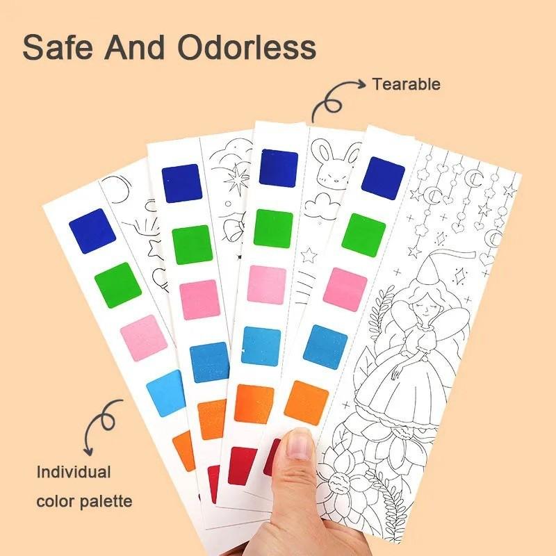 Watercolor Coloring Notebook, Kindergarten Baby Doodle Drawing Book, Fill-In-The-Blank Storybook, Paper Material