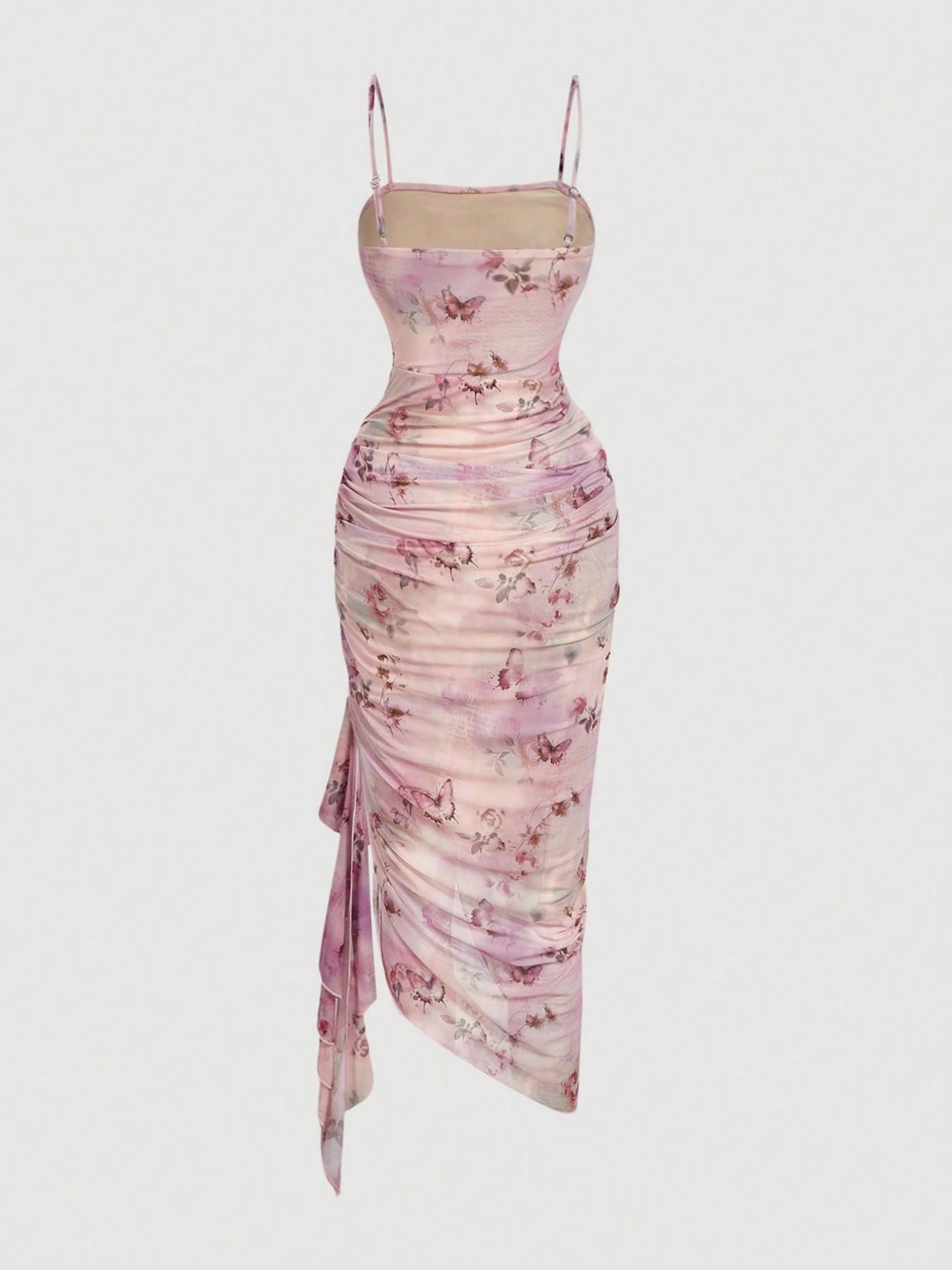 Women's Floral Print Ruched Asymmetrical Hem Dress, Elegant Off-Shoulder Design, Perfect for Summer Events and Casual Outing Women's Floral Print Ruched Asymmetrical Hem Dress, Elegant Off-Shoulder Design, Perfect for Summer Events and Casual Outing