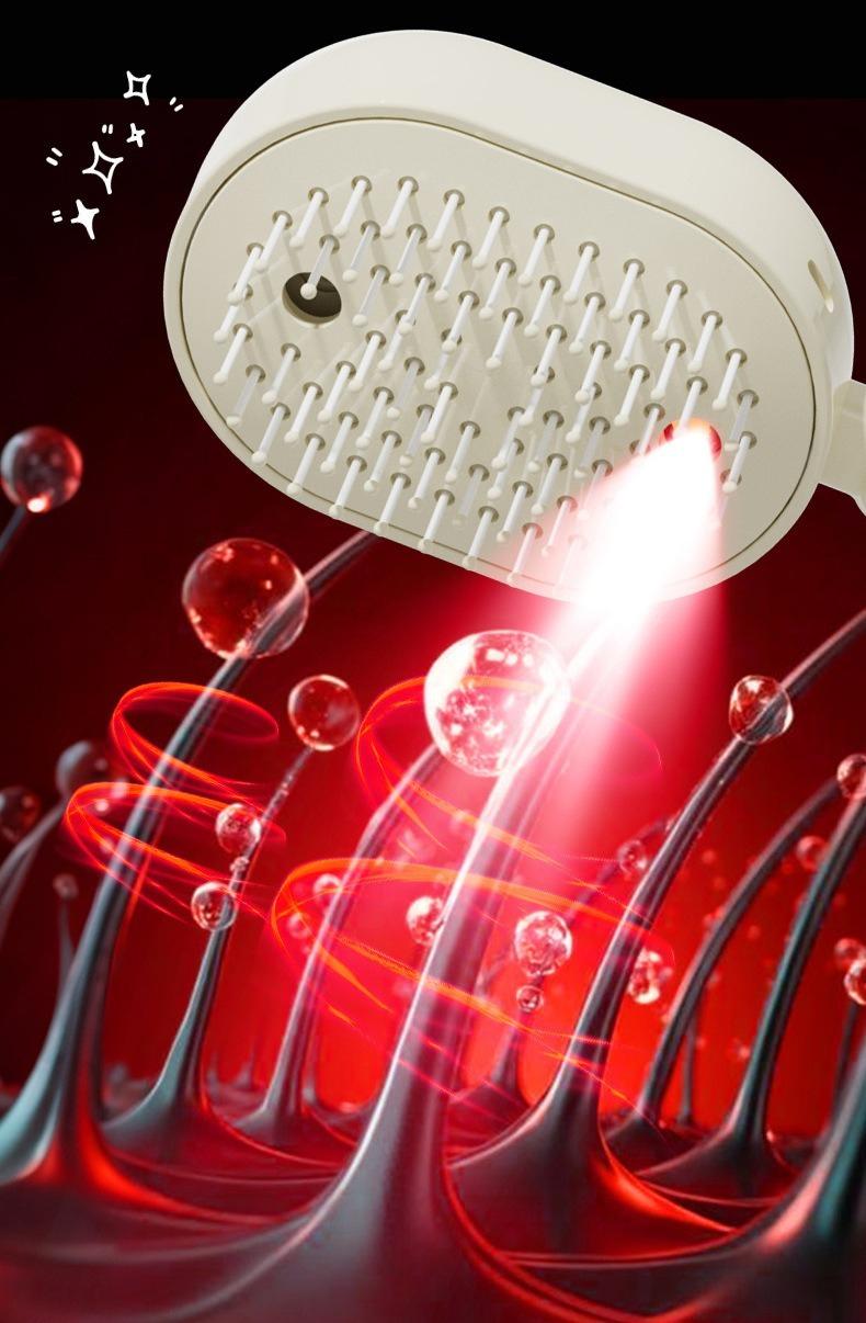 Overseas viral electric spray massage comb, retractable anti-tangle black technology, Tangle Free Hair, hair nourishing and protecting air comb, multifunctional spray hair care comb, 10ml oil storage tank, anti-breakage hair