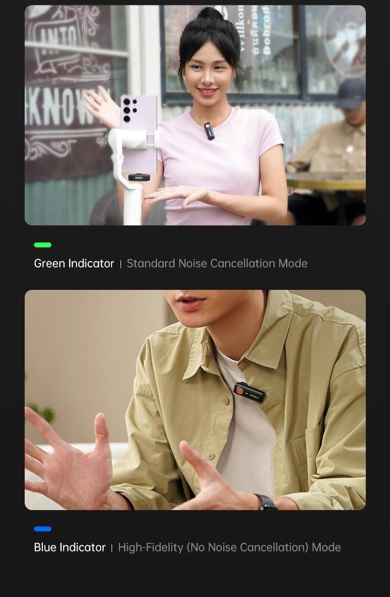 hohem MIC-01 Wireless Lavalier Microphone, DSP Noise Cancellation, 20-Hours Battery, Wireless Mircophone for Android, PC, Camera, Interview, Vlogs (2 TX + 1 RX + Charging Case),Perfect with hohem iSteady M6/ MT2/ Mobile+/Android/ Iphone 17 series