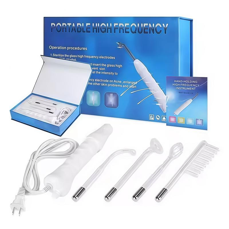 US standard plug, 4-in-1 multifunctional facial machine high-frequency comb device, high-frequency facial stick with 4 tubes, suitable for facial, head, and neck care tools, perfect gift for friends, girlfriends, and family, Christmas gift