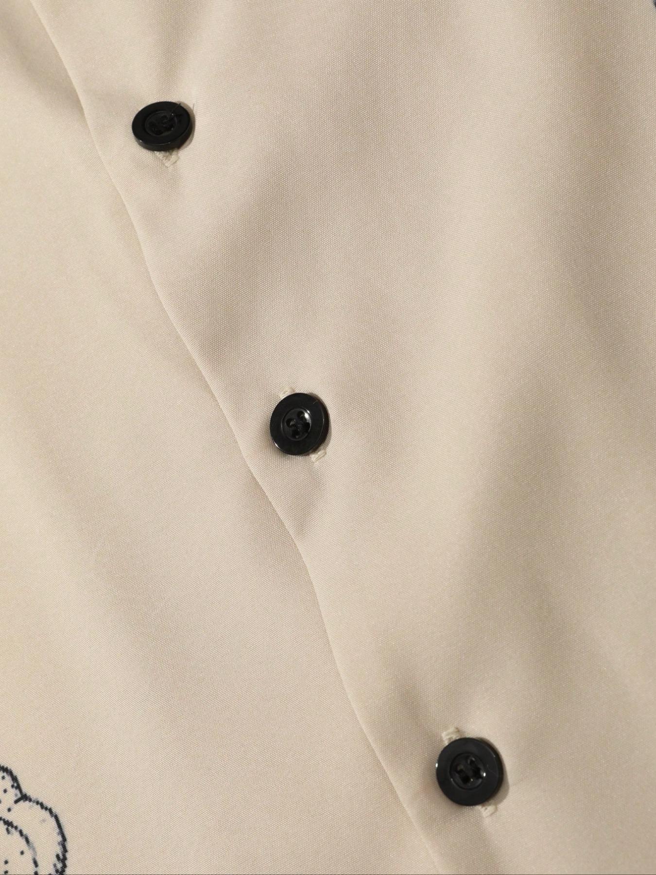 Men's Floral Print Short Sleeve Shirt, Casual Style Shirt, Regular Fit Casual Button Front Collared Top for Summer, Men's Clothes for Beach Vacation, Menswear, Casual Stylish Menswear