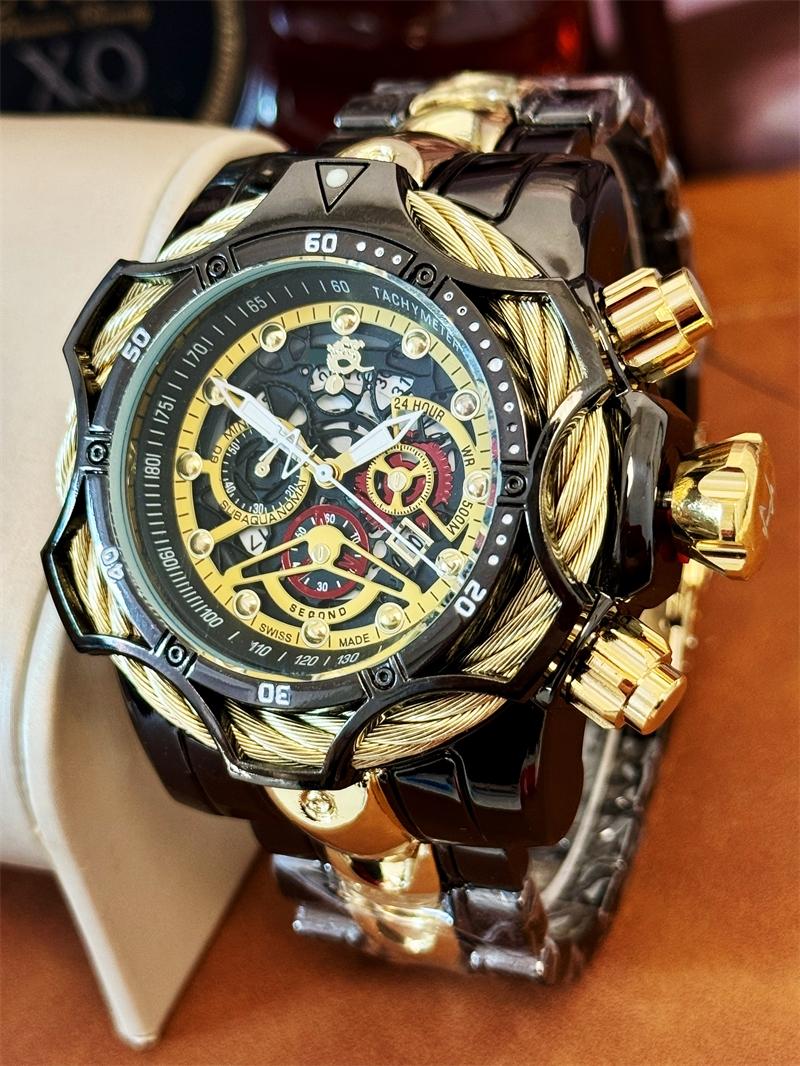 Luxury Men's High End Fashionable Stylish Quartz Watches Analog Watch High Aesthetic Light Luxury Fashion Casual Versatile Punk Style Stainless Steel Large Dial Gift Box Included