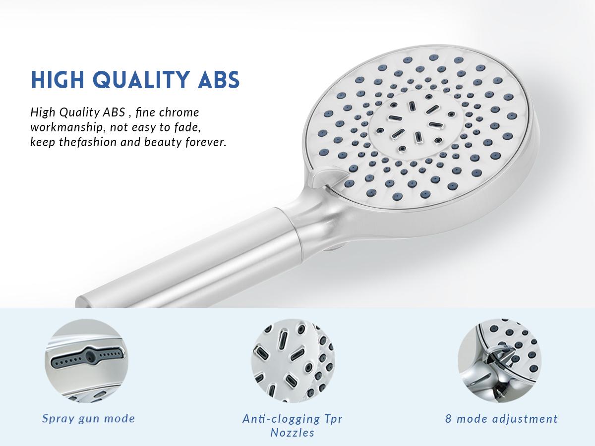 Ryamen Filtered Shower Head with Handheld，High Pressure 9 Spray Mode Showerhead with Hose,Bracket and Minerals Stones Replacement Filters for Hard Water,Anti-clog & Powerful to Clean, Rdrm9040MB