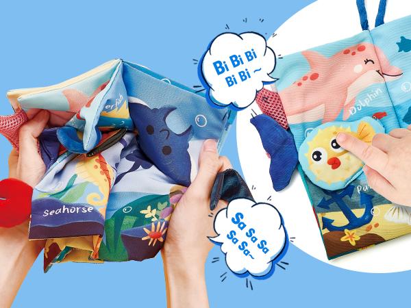 Hahaland Marine Animals Infant Tummy Time Toy Sensory Toys Touch Feel Baby Gifts for Boy Girl Early Learning Toy Early Education Multi Activity Playset Hahaland Marine Animals Infant Tummy Time Toy Sensory Toys Touch Feel Baby Gifts for Boy Girl Early Learning Toy Early Education Multi Activity Playset