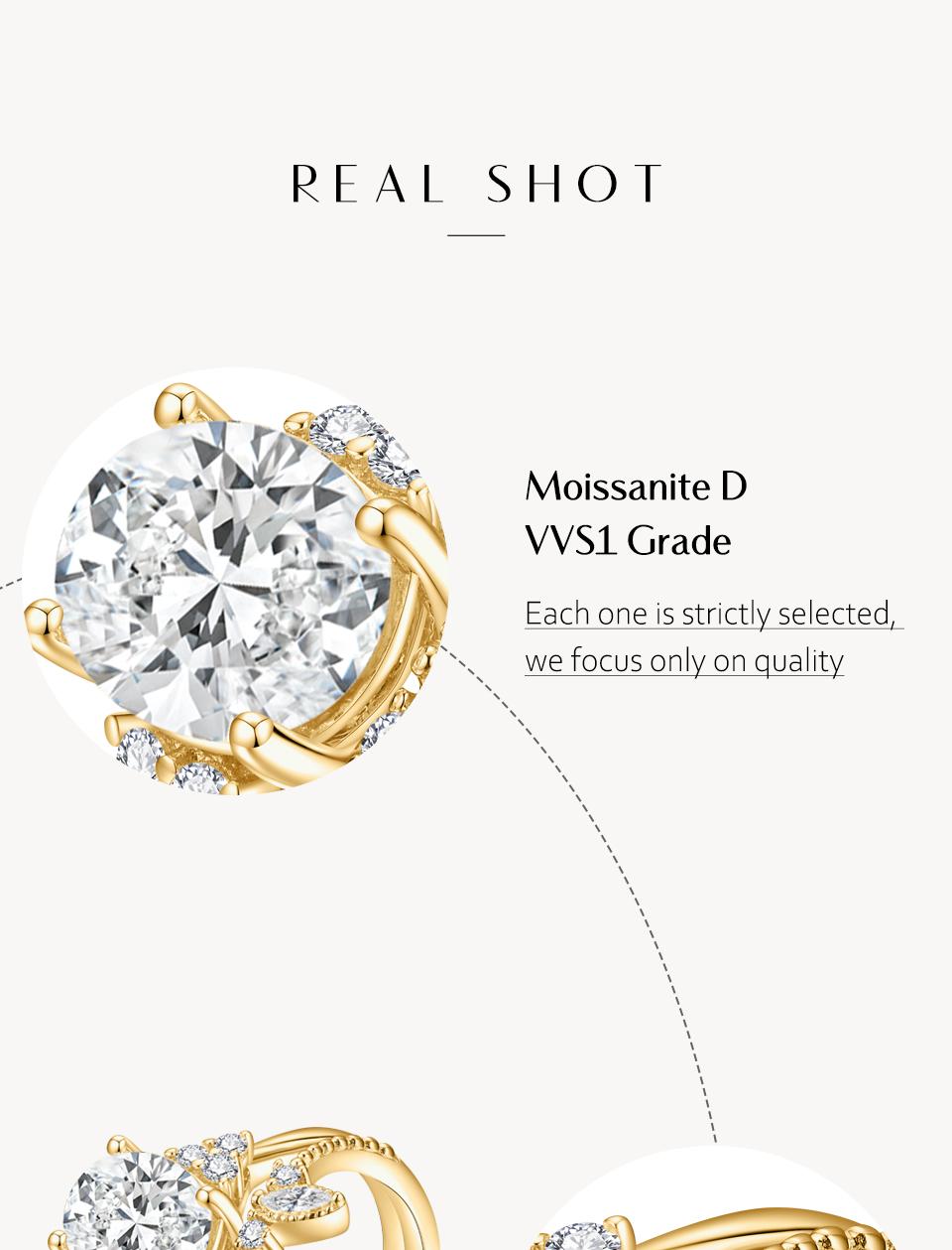 Oval Cut Synthetic Moissanite Ring 2Ct D Color VVS1 for Women Engegament Wedding Gift R082