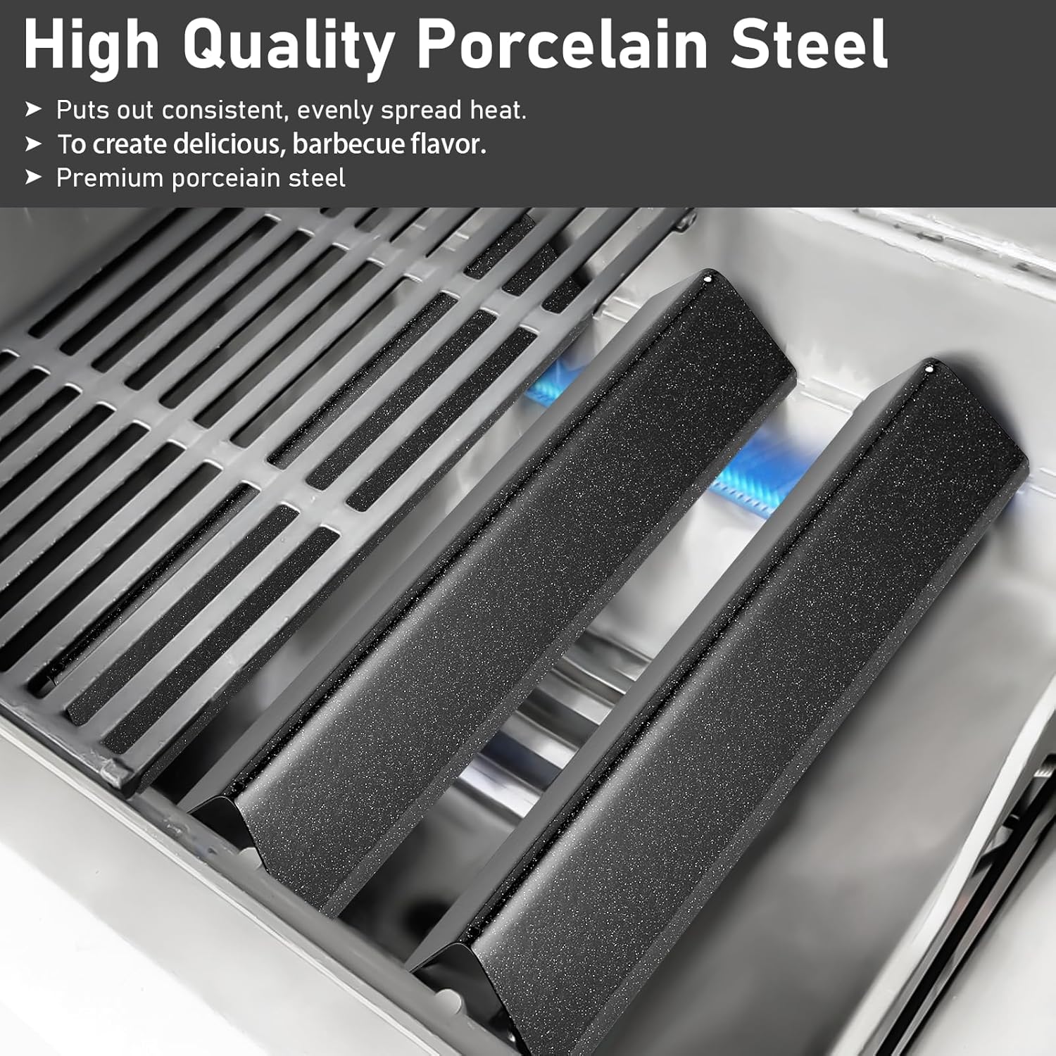 15.3" Weber Spirit 200 Series Grill Flavor Bar, Compatible with Weber Spirit I & II 200 Series Spirit E210 S210 E220 S220 Gas Ovens, Enamel Heating Plate, Enhances Flavor and Heat Distribution, Durable Grill Replacement Part.