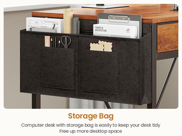 SEDETA 47.2 Inch Reversible Gaming Desk with LED Lights Drawer Storage Bookshelf for Small Spaces Furniture Office Tables Cabinets Wood Design Modern