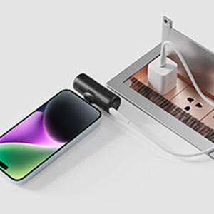 iWALK 4500mAh Mini Portable Charger Upgraded 15W Power Bank with Built-in Lightning Plug Compatible with iPhone 14/13/12/11/8/7/X Series AirPods Black Connector Durable Compact Travel Gadget - Charging Wireless