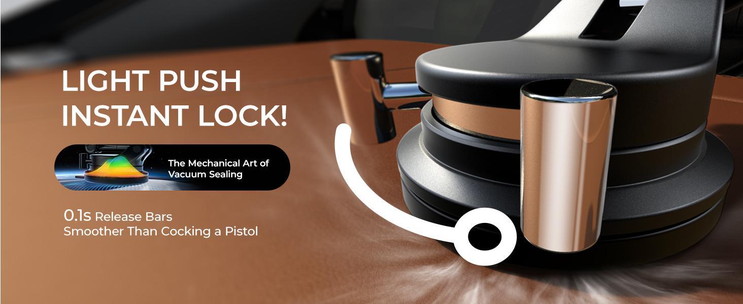 LISEN  Suctionpro Phone Holder, 360°Vacuum MagSafe Car Mount, Suction Phone Mount with One-Step Lock, Retractable, Compact & Stable Design, Car Accessories