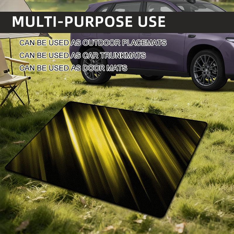 1 PC Yellow Light Speed Cool and Stylish Personalized Sports Car Trunk Pad, Dirt and Wear Resistant and Easy to Clean Interior Protection Trunk Pad, Durable Polyester Floor Pad, Car Trunk Pad.