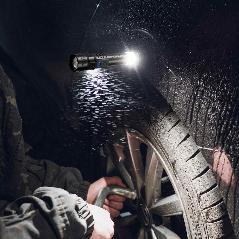 2025 Strong Flashlight, Rechargeable, Waterproof, Emergency Lighting, Red&Blue Alarm Lights, Camping Gadgets , for Fishing Garden Night Security Road Garage 2025 Strong Flashlight, Rechargeable, Waterproof, Emergency Lighting, Red&Blue Alarm Lights, Camping Gadgets , for Fishing Garden Night Security Road Garage