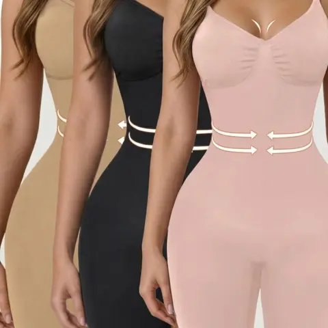 Women's Underwear Solid Color Seamless Smooth Breathable Fabric Shapewear Bodysuit, Tummy-Control Butt-Lifting Shaper, Compression Wear for Daily Wear, High Compression Bodysuits