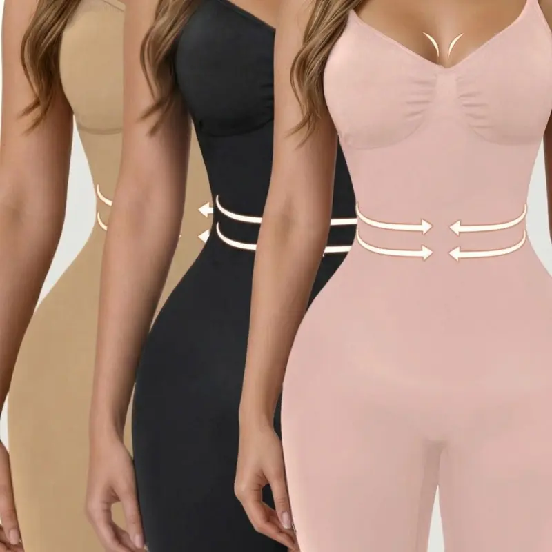 Women's Underwear Solid Color Seamless Smooth Breathable Fabric Shapewear Bodysuit, Tummy-Control Butt-Lifting Shaper, Compression Wear for Daily Wear, High Compression Bodysuits