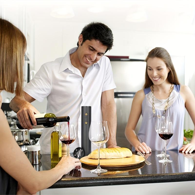 4-in-1 Electric Wine opener,, Wine Screw Puller, Corkscrew bottle opener,simulating manual slow openning to keep cork smooth reusable, Automatic and durable, for Wine Lovers Kitchen Home Bar Wedding Gift