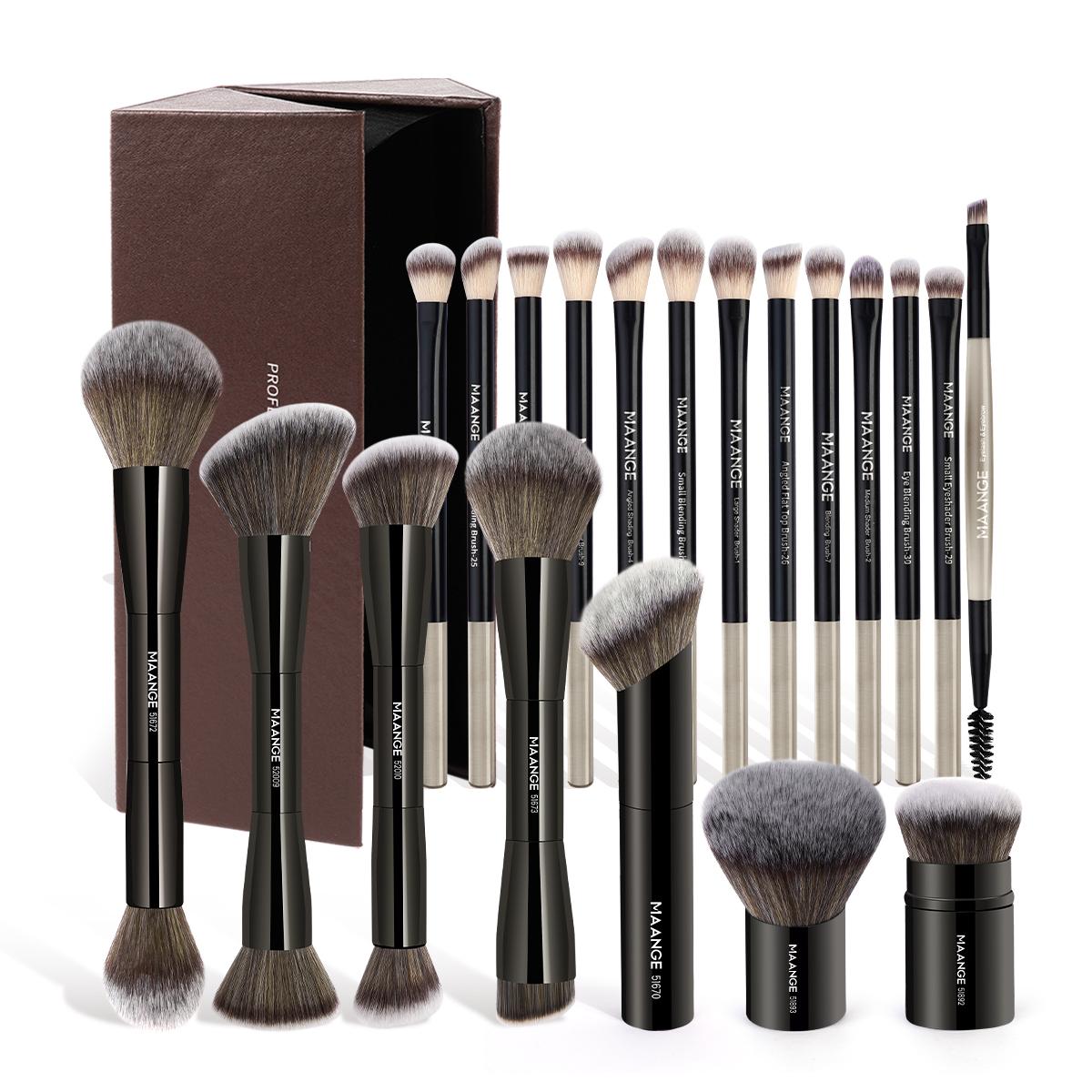 MAANGE Multi-Use Makeup Brush Set, 7-Count Ergonomic Cosmetic Brushes for Blush, Contour, Highlighter and Concealer, Makeup Blending Brushes and Professional Facial Detailing Tools for Women and Girls
