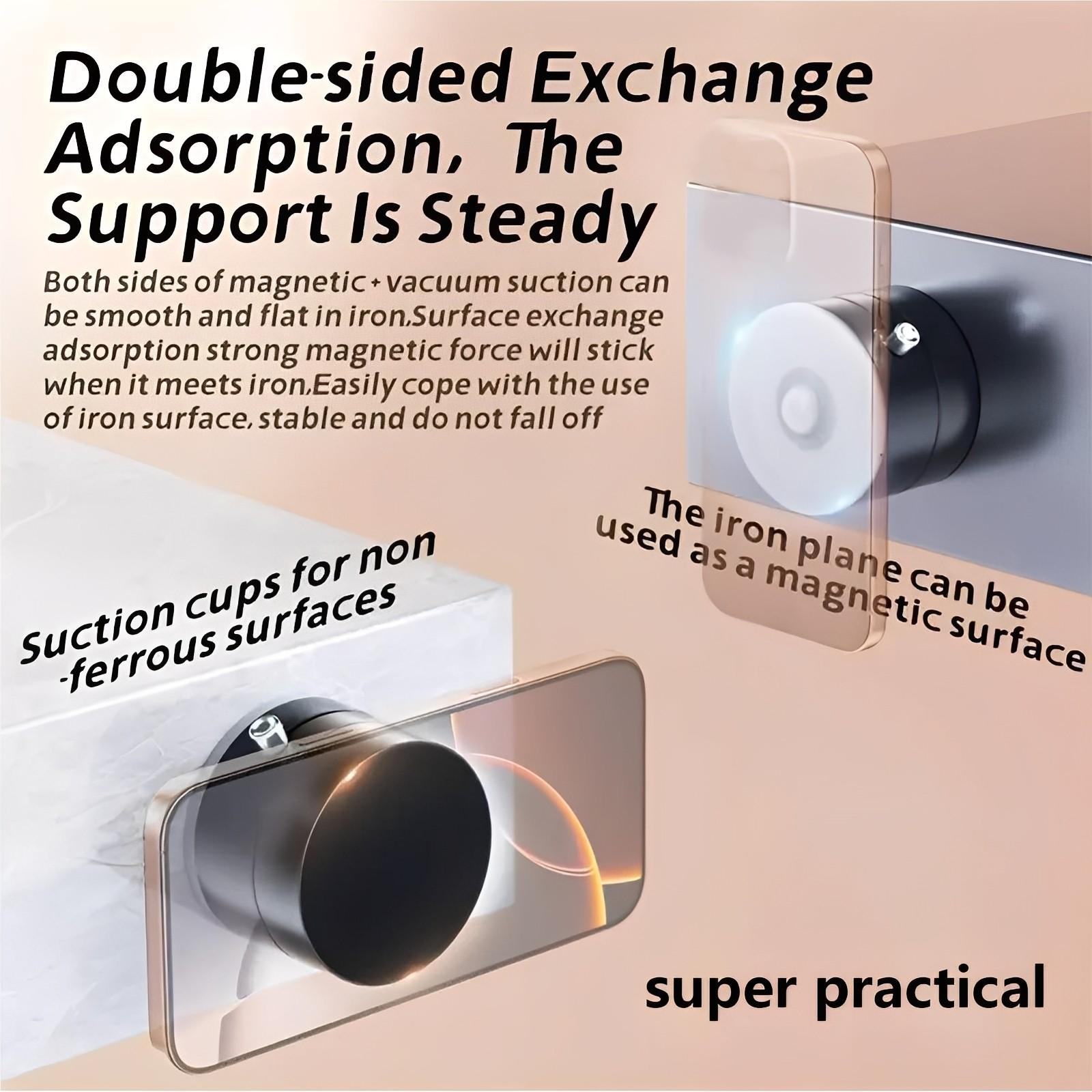 Universal Vacuum Suction Magnetic Phone Holder for Home Kitchen Bathroom and Travel Portable Foldable Mobile Phone Stand for All Smartphones