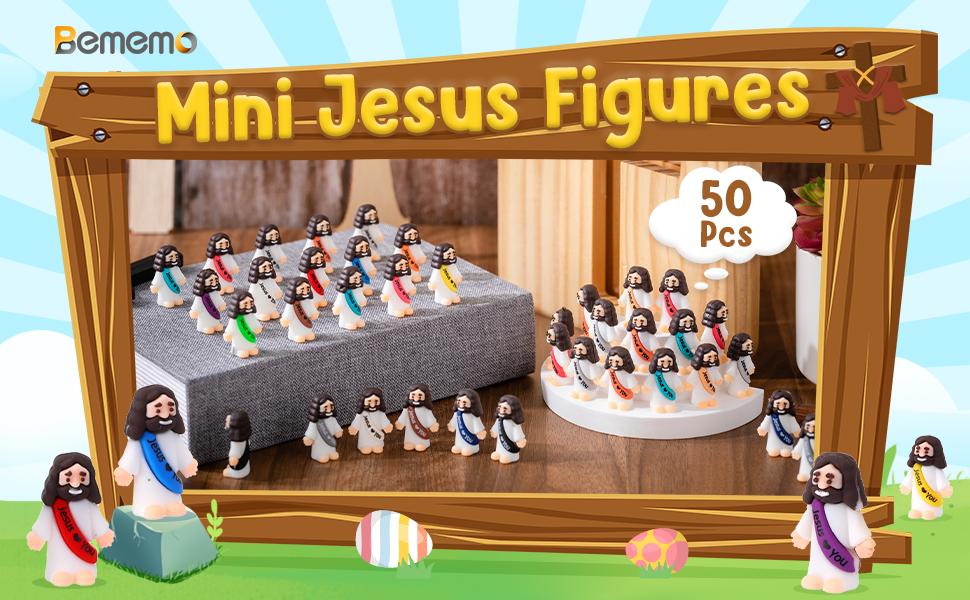 Mini Jesus figurines used as Easter egg fillers and party favors